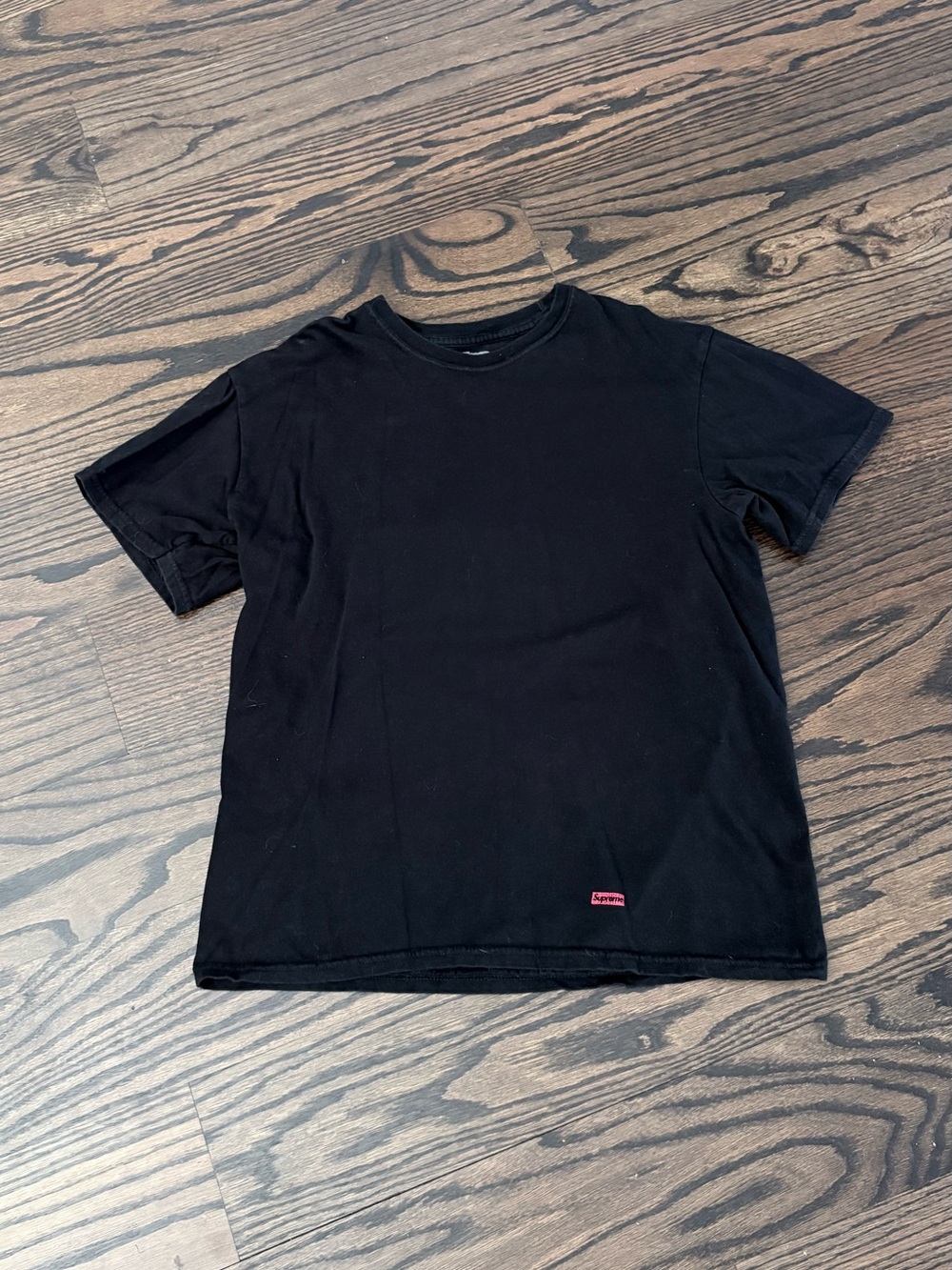 Supreme Black Short Sleeve Minimal Logo Tee